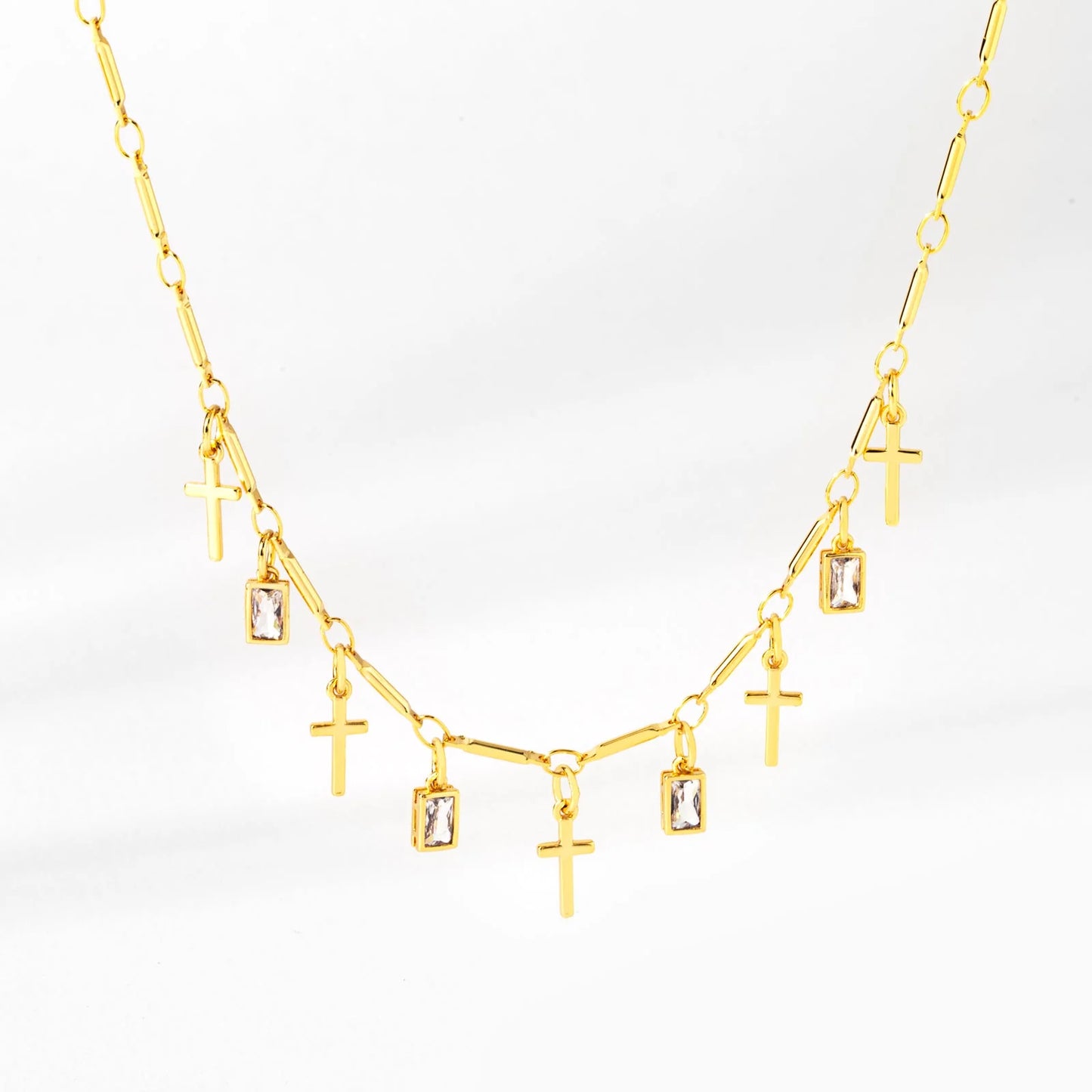 Beautifully Broken Cross Necklace - Gold