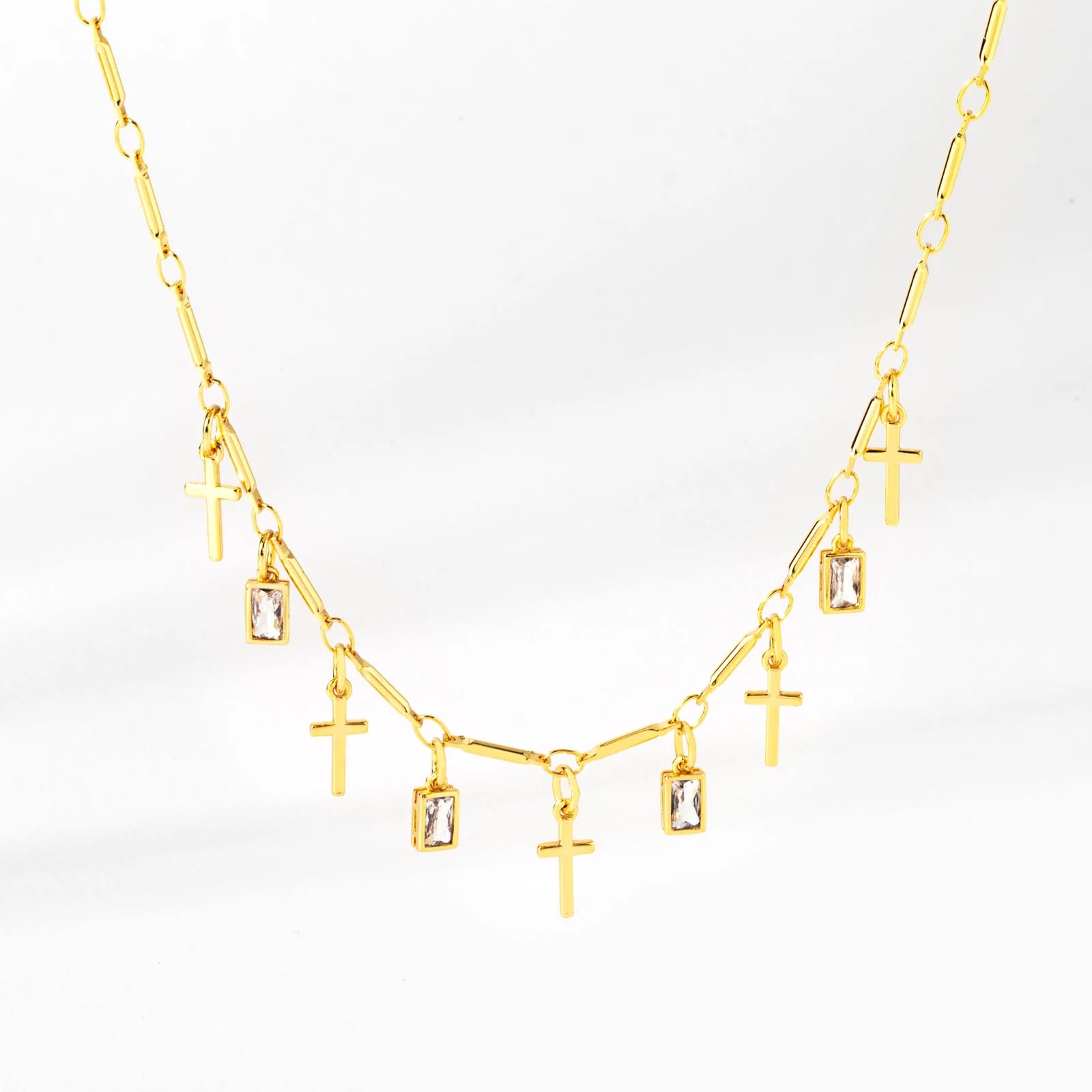 Beautifully Broken Cross Necklace - Gold