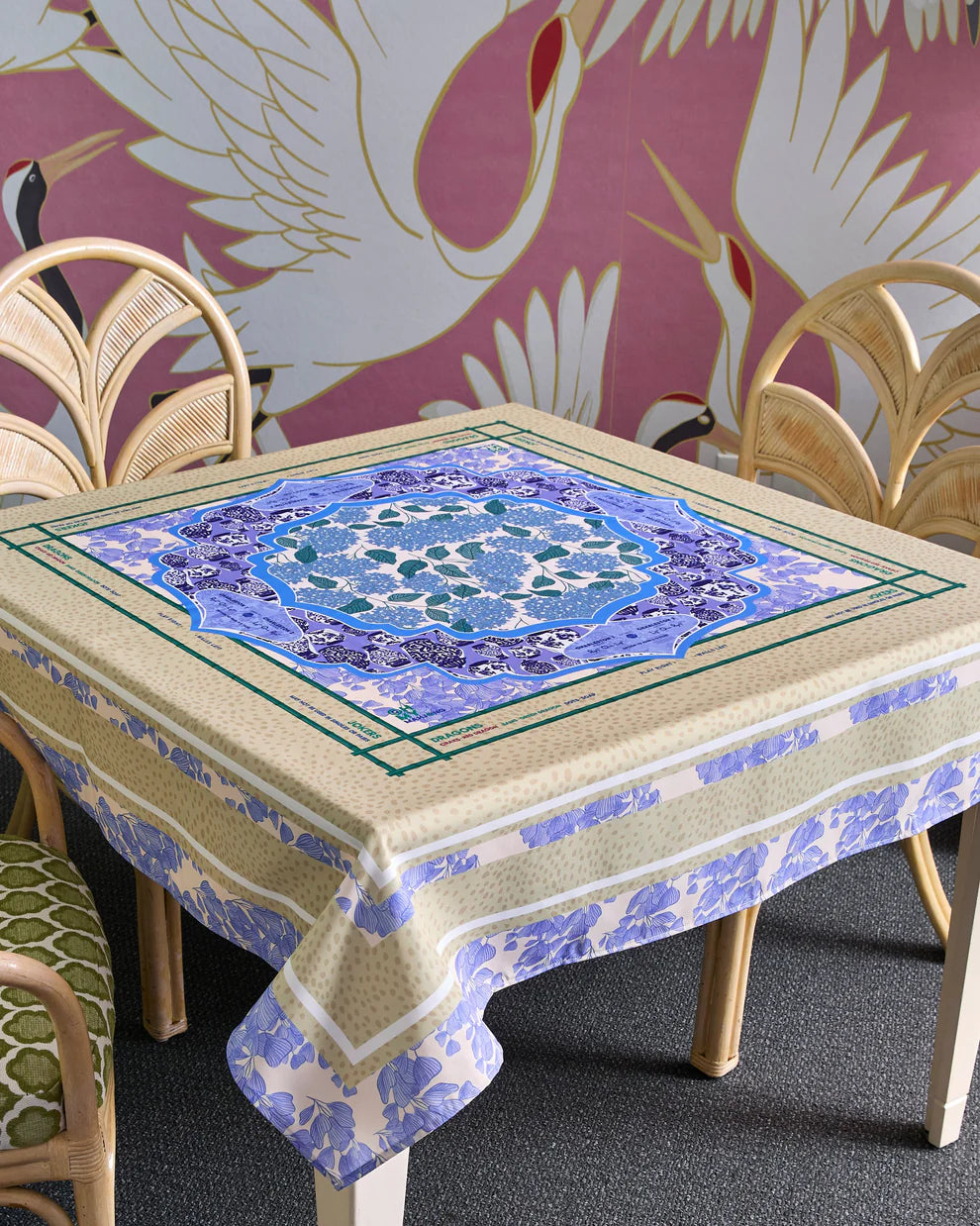 OH MY MAHJONG FLORA TABLECLOTH