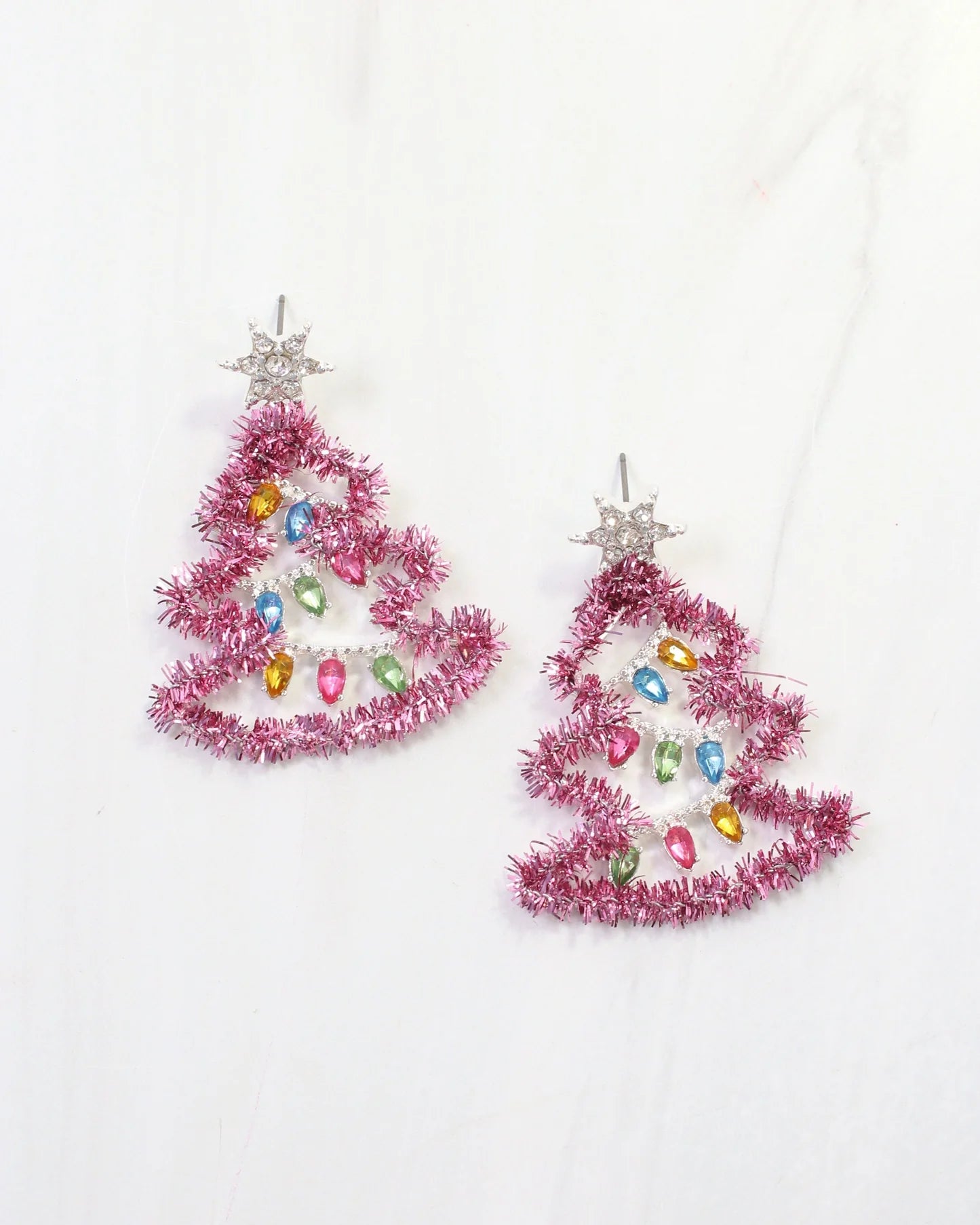 TIS THE SEASON TINSEL TREE EARRING