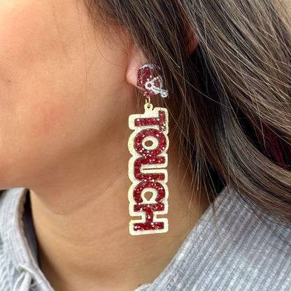 Crimson & Cream TOUCH DOWN Earrings