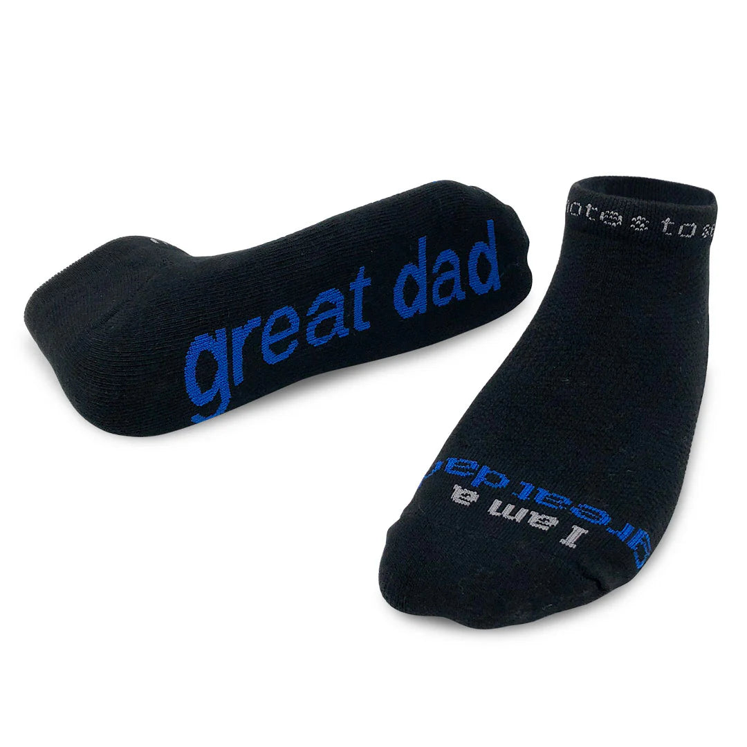 SOCKS - I AM A GREAT DAD - BLACK W/BLUE