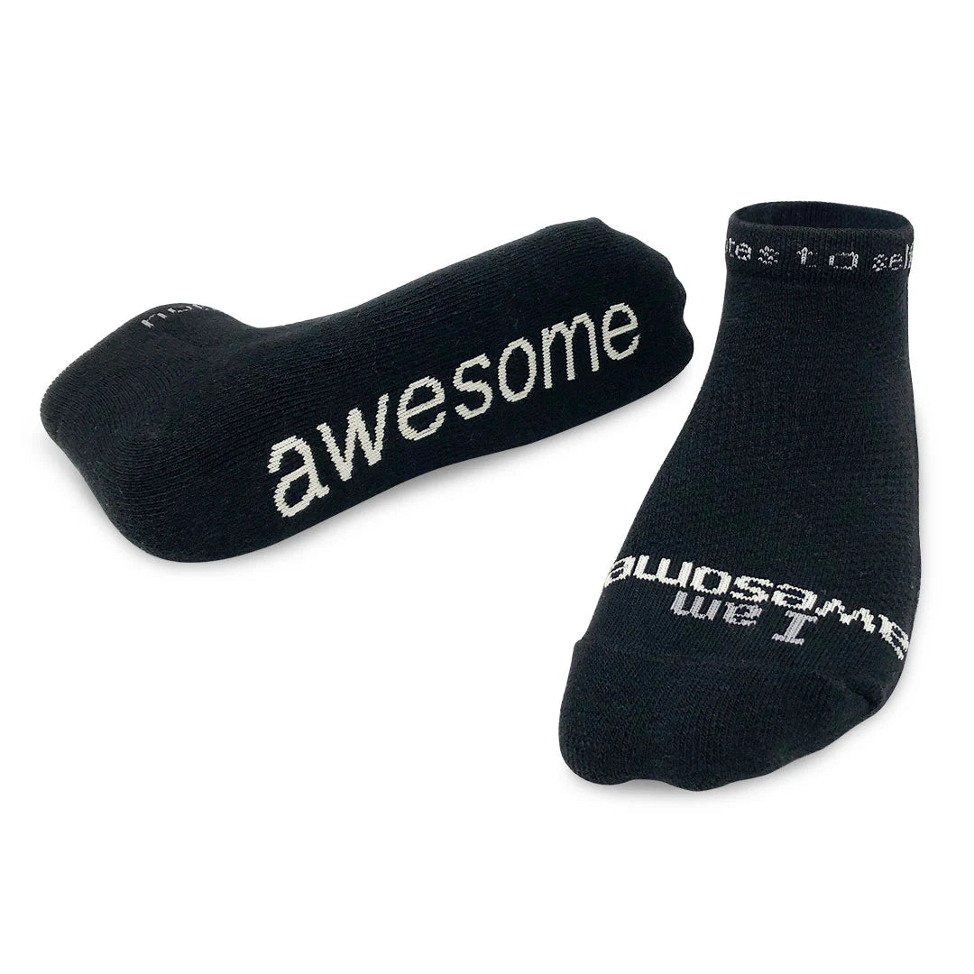 SOCKS - AWESOME - BLACK W/WHITE