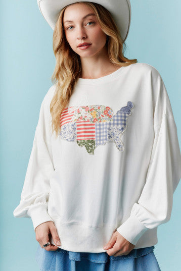 AMERICAN LAND LACE DETAIL SWEATSHIRT