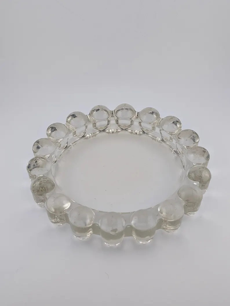 VINTAGE BOOPIE GLASS TRAY/ CANDLE HOLDER