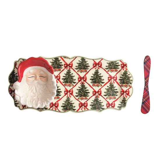 TREE TRAY & SANTA TIDBIT SET