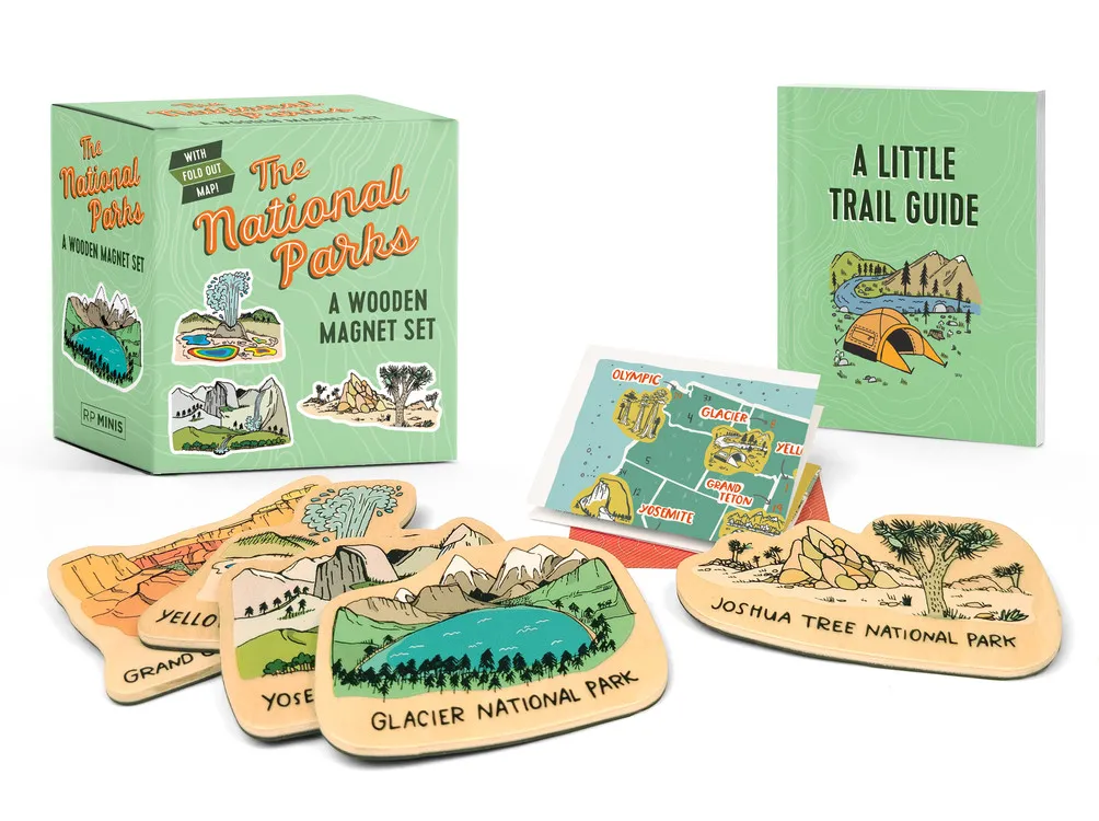 NATIONAL PARKS: A WOODEN MAGNET SET