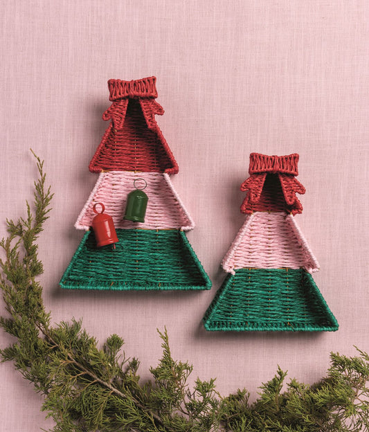 WOVEN TREE TRAYS SET OF 2