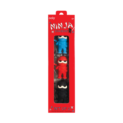 NINJA ERASERS - SET OF 3