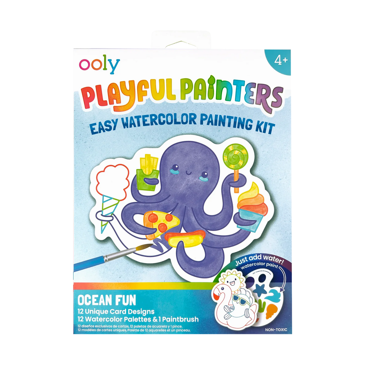 PLAYFUL PAINTERS EASY WATERCOLOR PAINTING KIT - OCEAN PALS
