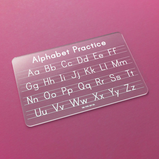 ACRYLIC DRY-ERASE ALPHABET TRACING PRACTICE BOARD