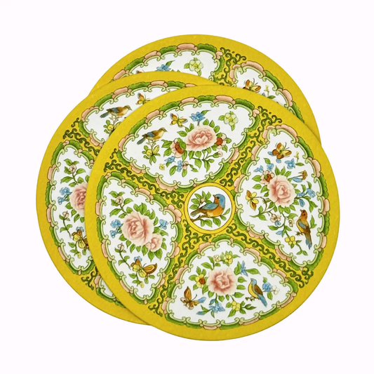 ANTIQUE CHINA PATTERN INSPIRED COASTERS - SET OF 8