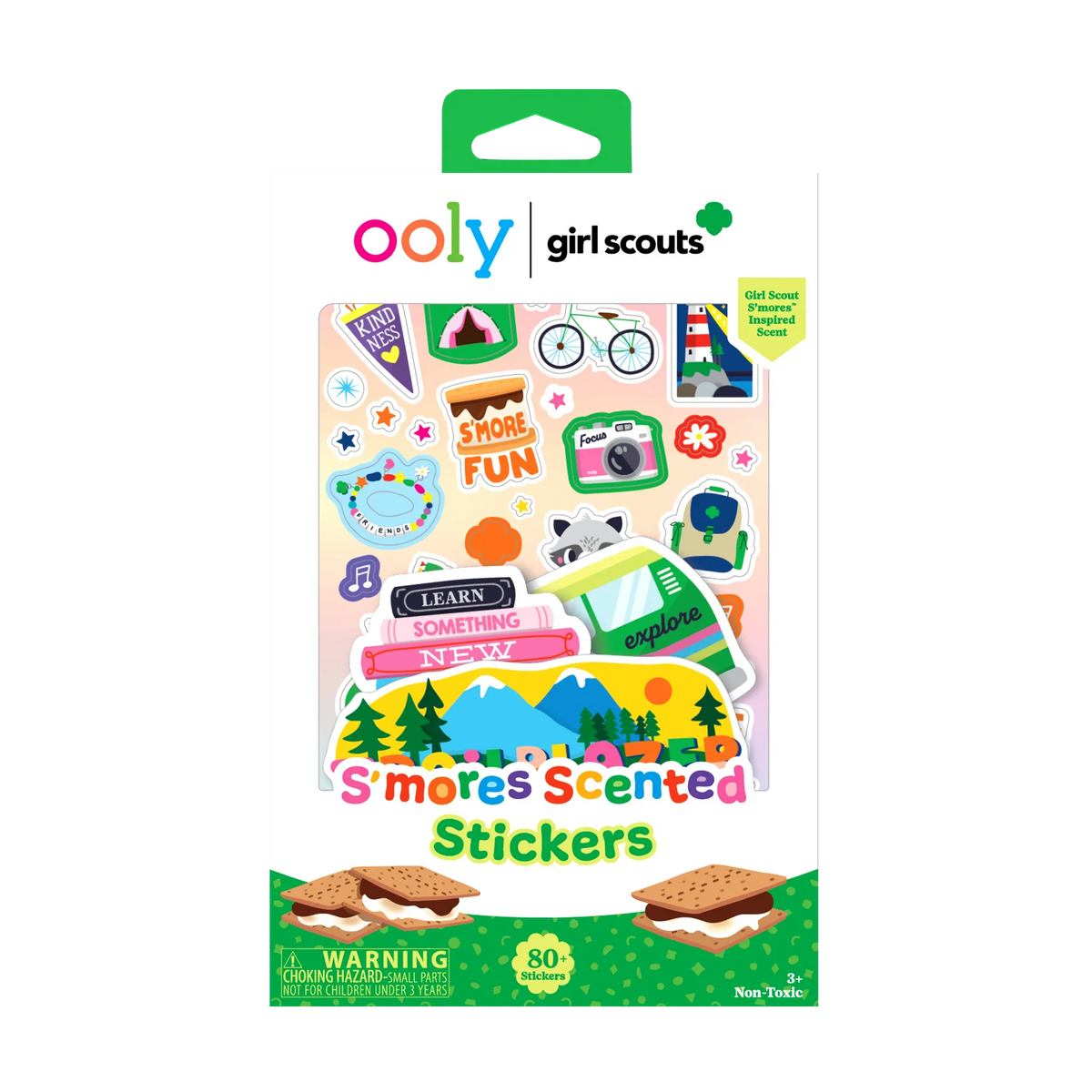GIRLS SCOUTS S'MORES SCENTED STICKERS - 80+ STICKERS