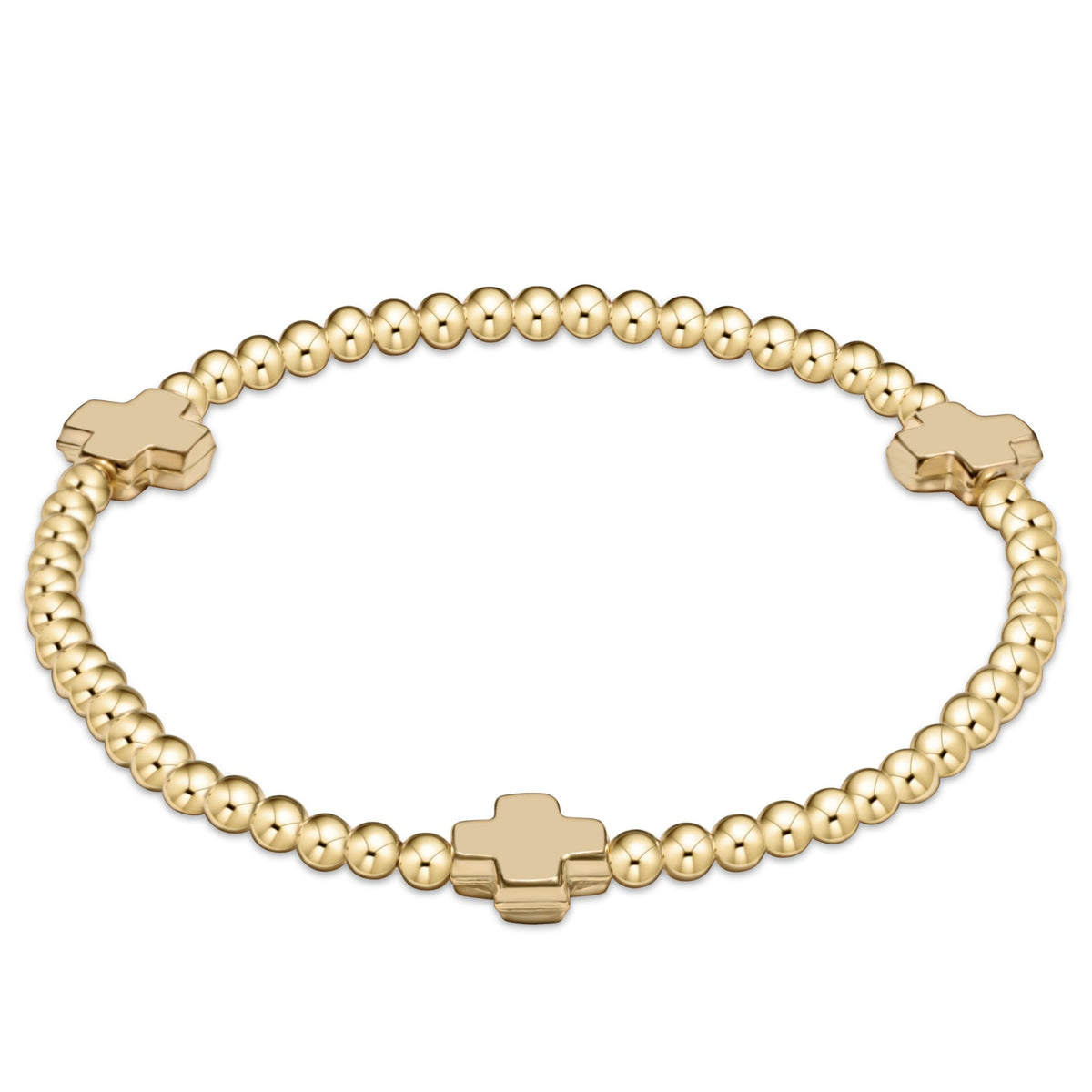 EGIRL SIGNATURE CROSS 3MM GOLD BRACELET - GOLD