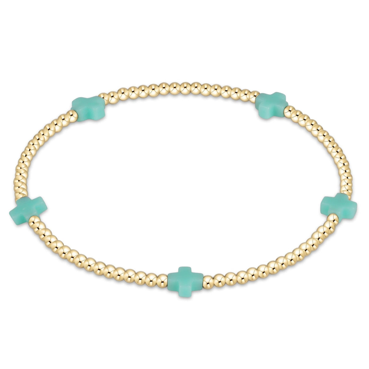 EGIRL SIGNATURE CROSS SMALL 2MM GOLD BRACELET