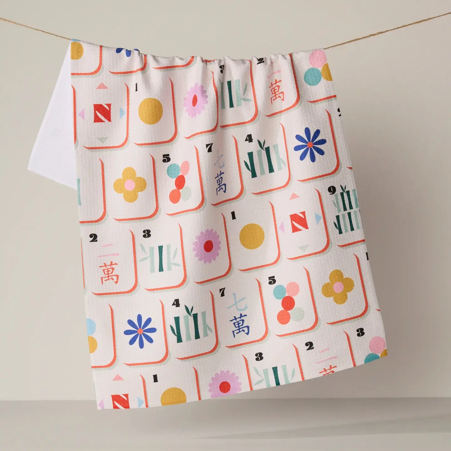 GEOMETRY TEA TOWEL - MAHJONG