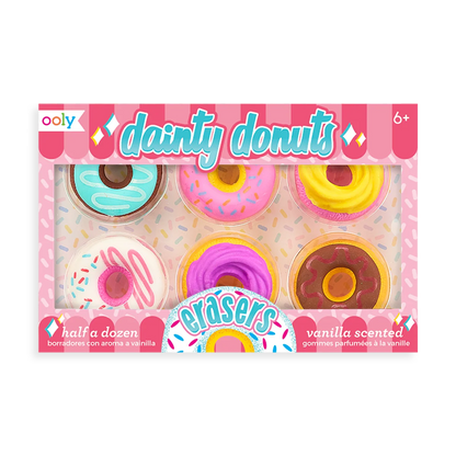 DAINTY DONUTS VANILLA SCENTED PUZZLE ERASERS - SET OF 6