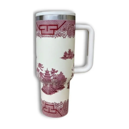 VINTAGE INSPIRED FLIP STRAW TUMBLER WITH HANDLE - 40 OZ