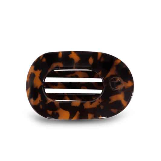 TELETIES FLAT ROUND HAIR CLIP - TORTOISE