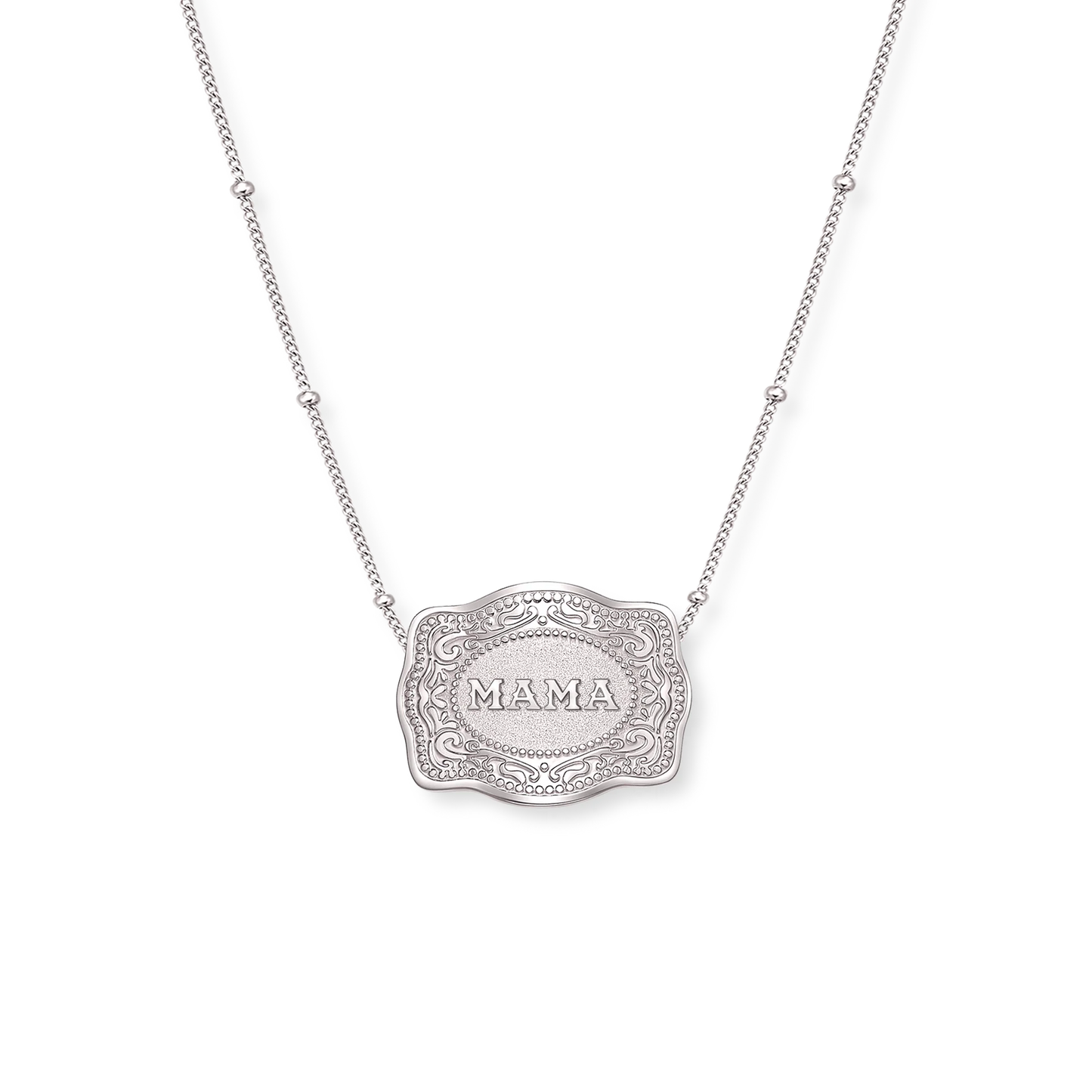 MINI BELT BUCKLE NECKLACE - MAMA