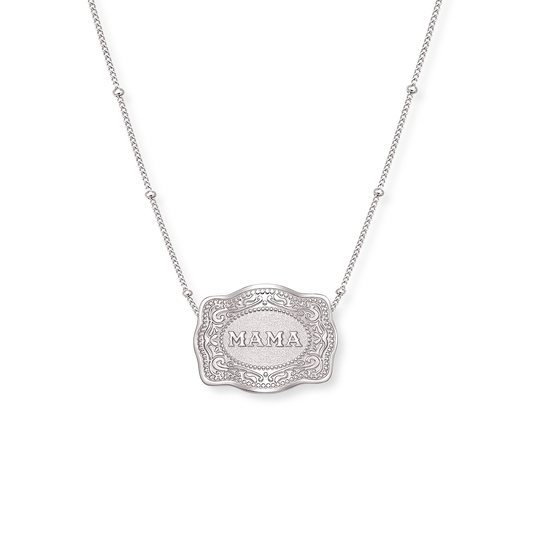 MINI BELT BUCKLE NECKLACE - MAMA