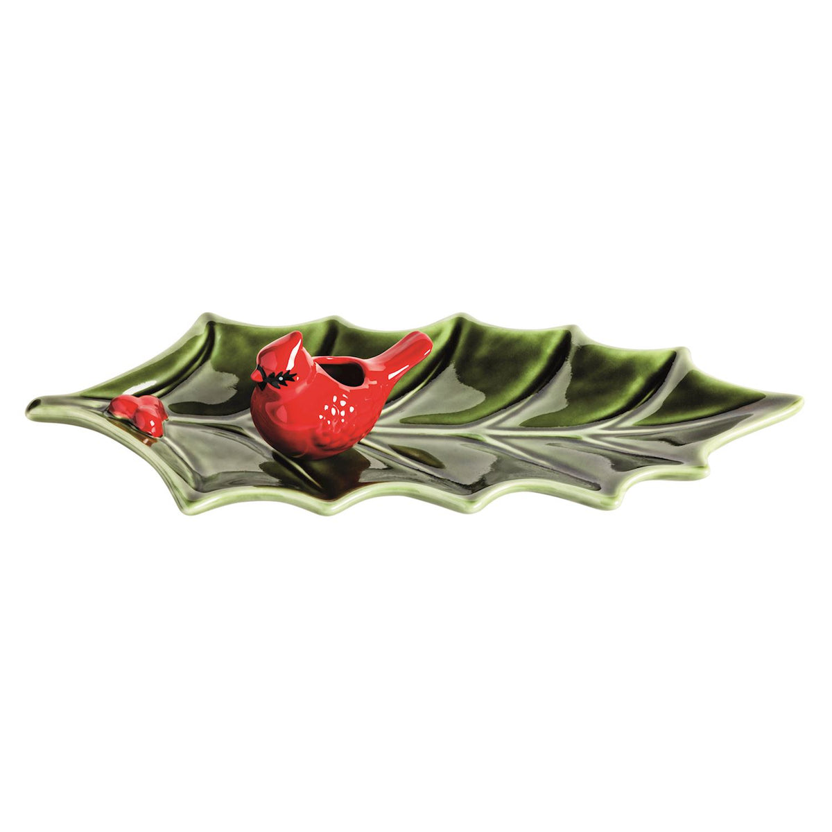 HOLLY TRAY & CARDINAL TOOTHPICK SET
