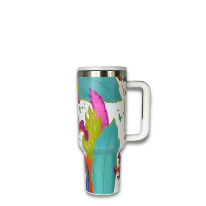 VINTAGE INSPIRED FLIP STRAW TUMBLER WITH HANDLE - 40 OZ