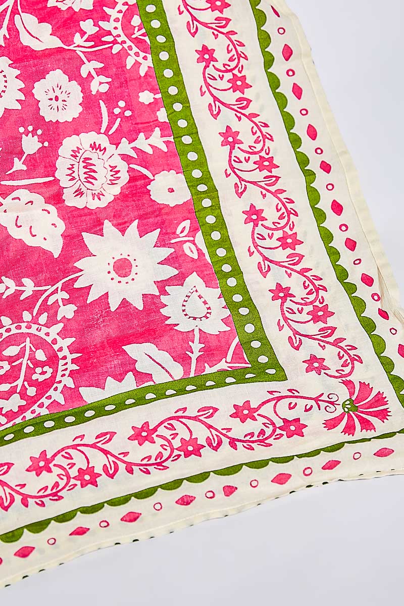 FUCHSI A MULTI FLORAL PATTERN MULTI STYLE WRAP SCARF