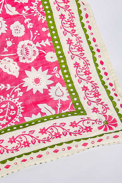 FUCHSI A MULTI FLORAL PATTERN MULTI STYLE WRAP SCARF