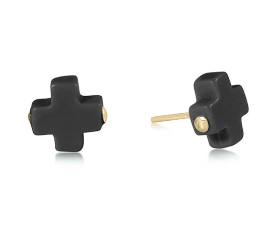 SIGNATURE CROSS STUD - CHARCOAL