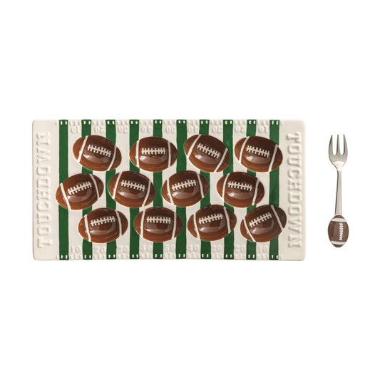 FOOTBALL FIELD DEVILED EGG TRAY SET