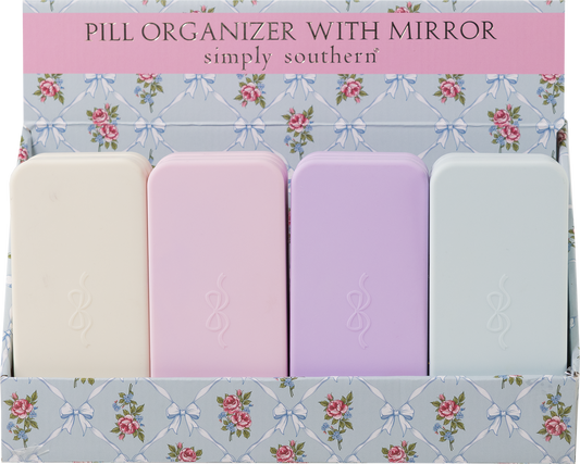 SIMPLY SOUTHERN PILL ORGANIZER WITH MIRROR