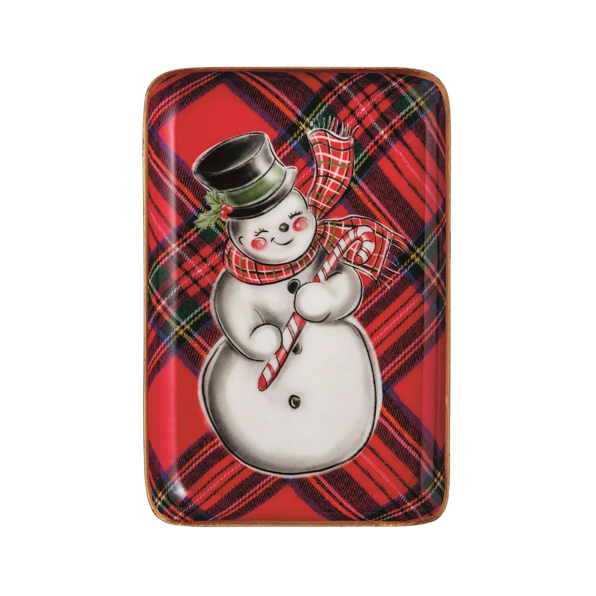 CHRISTMAS TARTAN TIDBIT TRAY