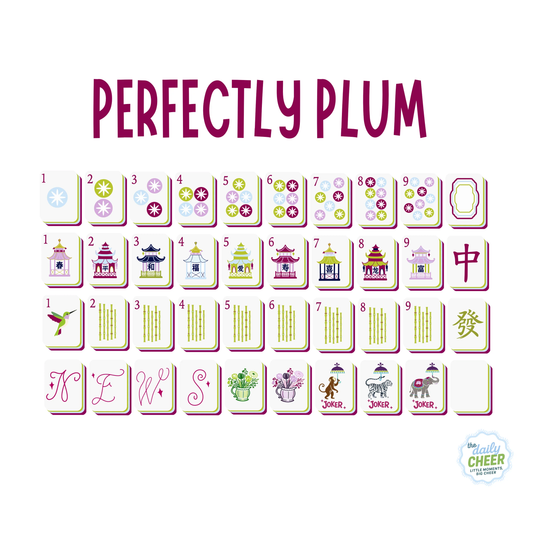 PERFECTLY PLUM MAHJONG TILES