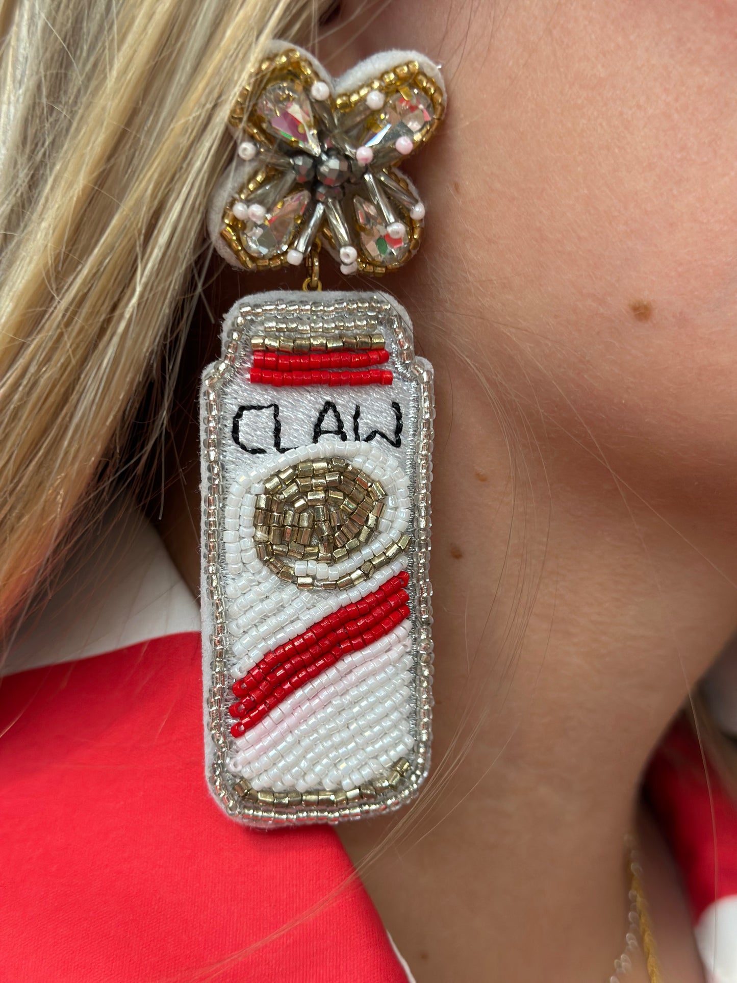 White Claw Beaded Earrings - Pharm Favorites by Economy Pharmacy