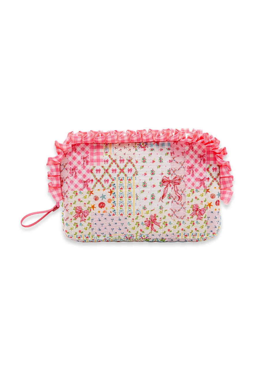 QUILTED COSMO BAG WITH RUFFLE