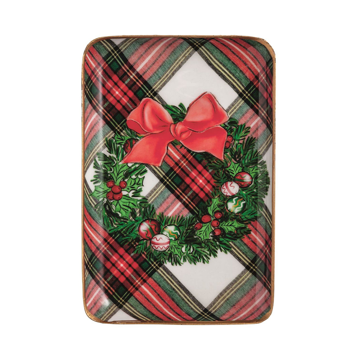 CHRISTMAS TARTAN TIDBIT TRAY