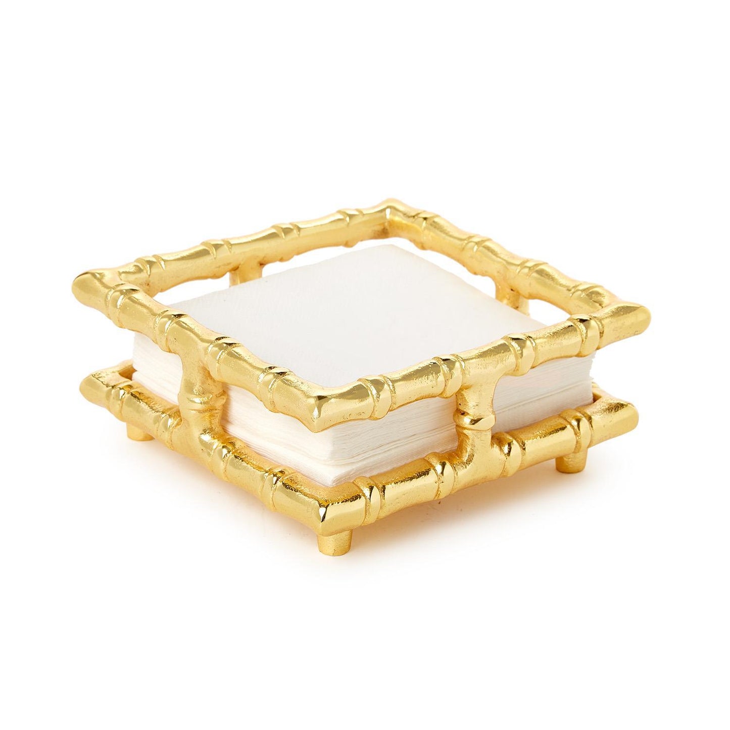 GOLD BAMBOO COCKTAIL NAPKIN HOLDER