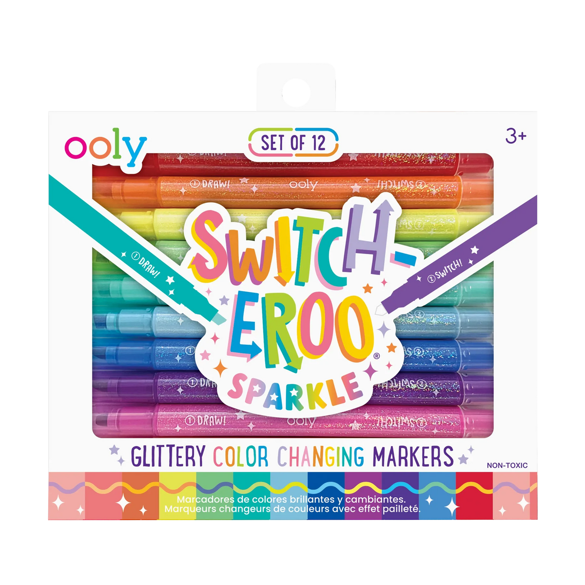 SWITCH-EROO!: SPARKLE GLITTERY COLOR-CHANGING MARKERS - SET OF 12