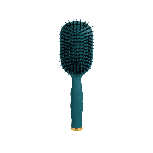 BOAR BRISTLE HAIR BRUSH TEAL WITH IT