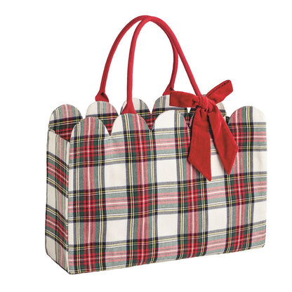 TARTAN SCALLOPED TOTE
