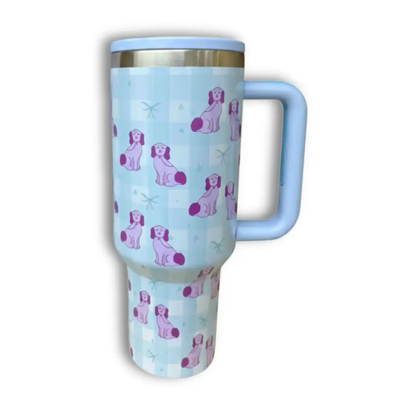 VINTAGE INSPIRED FLIP STRAW TUMBLER WITH HANDLE - 40 OZ