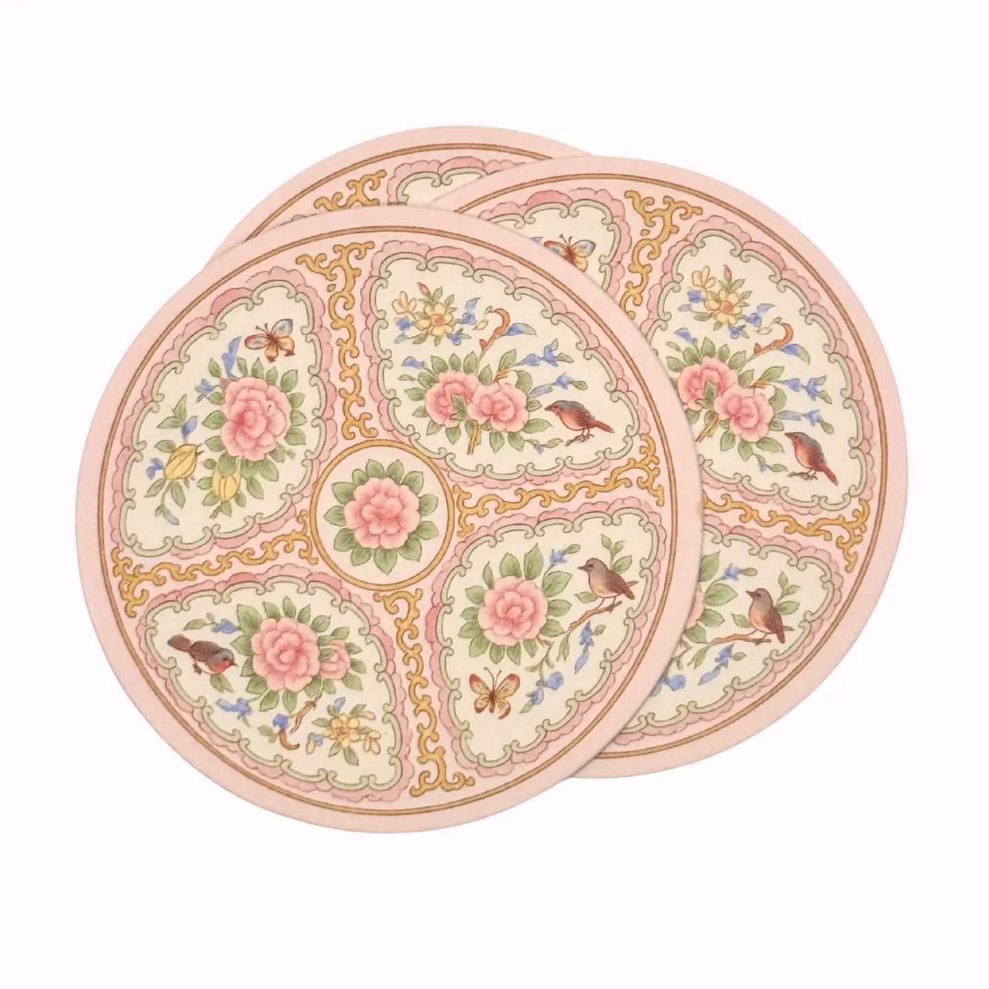 ANTIQUE CHINA PATTERN INSPIRED COASTERS - SET OF 8
