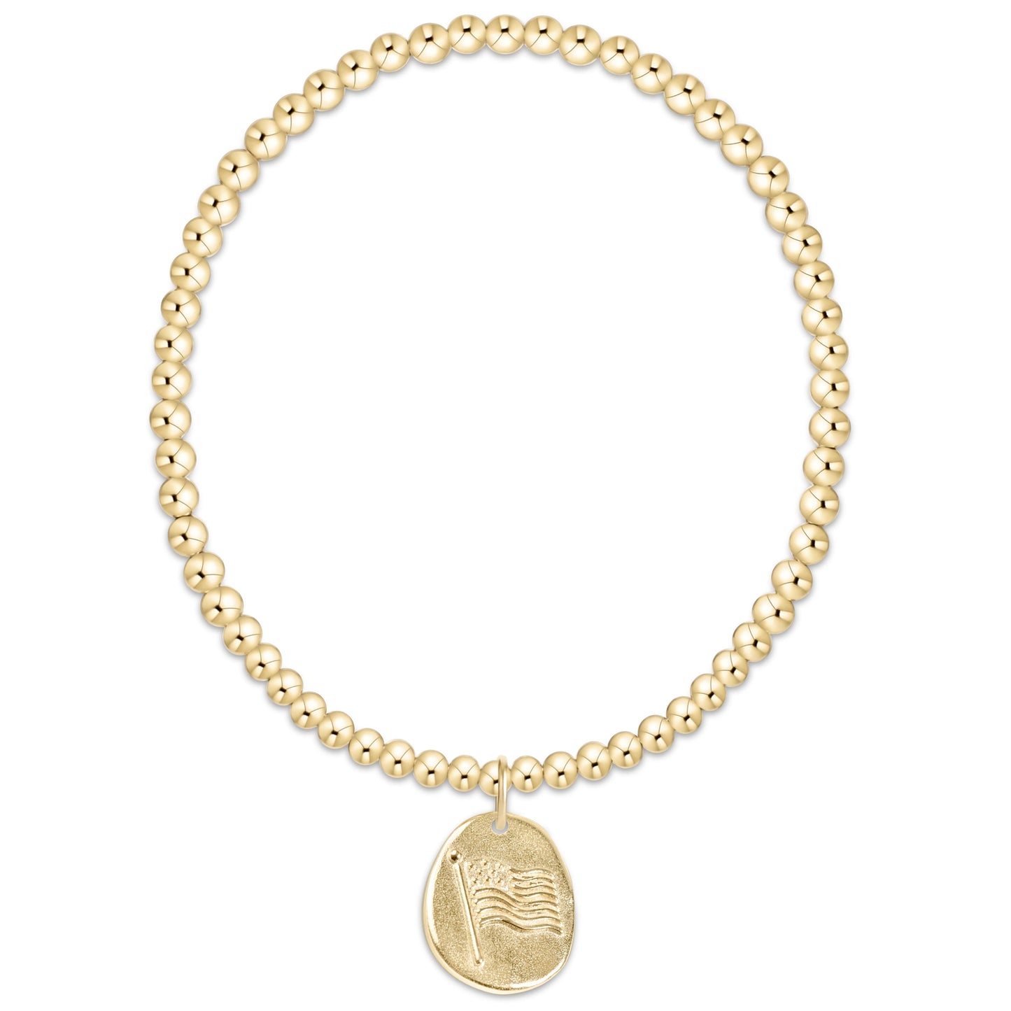 CLASSIC GOLD 3MM BRACELET - INSPIRE AMERICA GOLD DISC