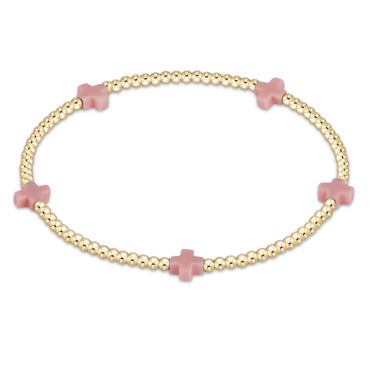 EGIRL SIGNATURE CROSS SMALL 2MM GOLD BRACELET