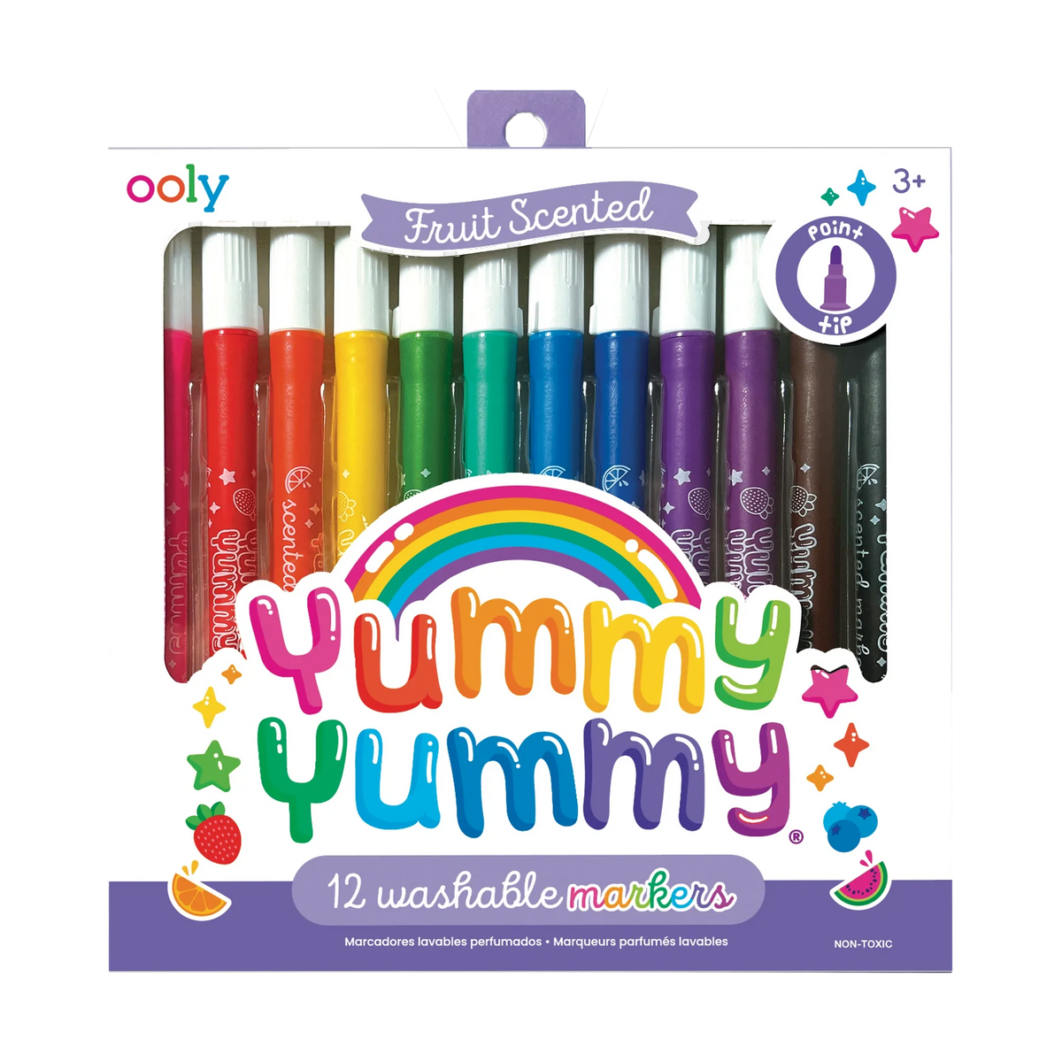 YUMMY YUMMY FRUIT SCENTED MARKERS - SET OF 12
