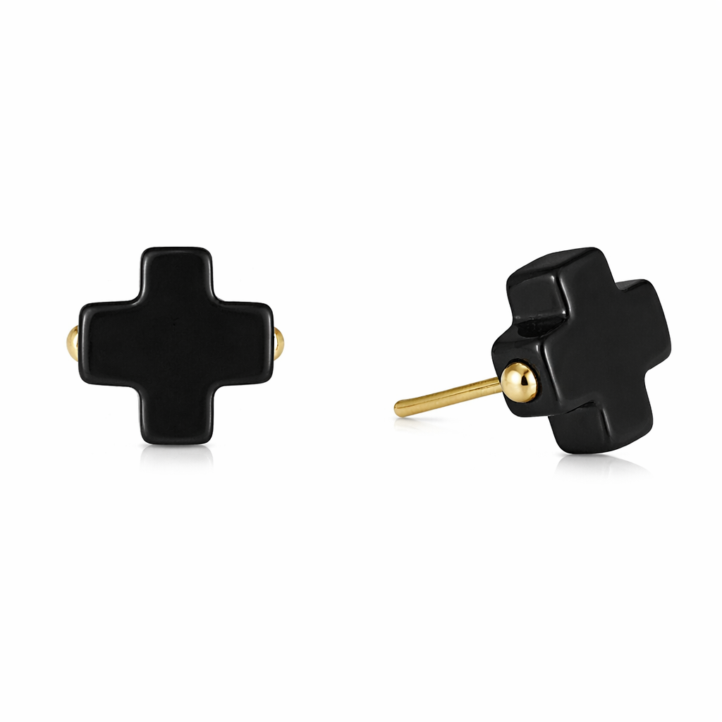 SIGNATURE CROSS STUD - ONYX