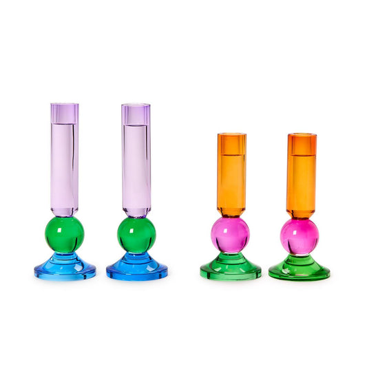 GLASS TAPER CANDLESTICK CANDLEHOLDER