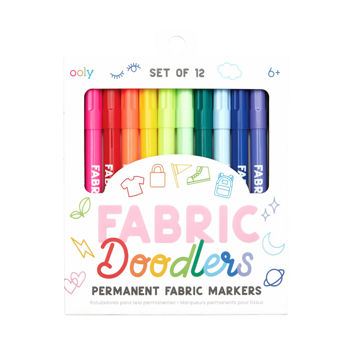 FABRIC DOODLERS: PERMANENT FABRIC MARKERS - SET OF 12