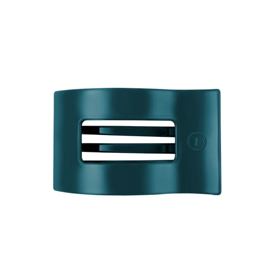 TELETIES FLAT RECTANGLE HAIR CLIP -  TEAL WITH IT